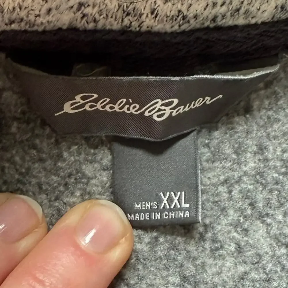 Eddie Bauer Heather Gray Snap Fleece Pullover Men’s XXL Gorpcore